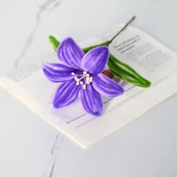5Pcs Lily DIY Artificial Flower Chenille Stem Fluffy Wire Pipe Cleaners Twist Stick Children Educational Toys Creative Handcraft