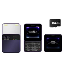 SERVO Rotatable Screen Mini Mobile Phone 2G GSM Dual SIM Speed Dial Magic Voice FM Radio MP4 Side Slider Square Button Cellphone