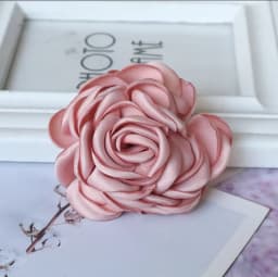 5PCS/Lot 8CM Large Satin Fabric Artificial Rose Flowers For Hats Dress Clothing Decoration DIY Brooches Hair Accessories