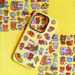 Cute High-Aesthetic Rilakkuma 3D Bubble Stickers - Waterproof Cartoon Decor for Polaroid & Hand Account DIY