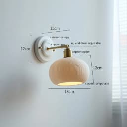 IWHD White Ceramic LED Wall Light Fixtures Copper Arm Socket Bedroom Living Room Beside Lamp Modern Wandlamp Applique Murale