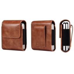 Leather Belt Clip Case Men Waist Bag For Samsung Z Flip 7 6 5 4 3 5G,Galaxy Flip7 Flip6 Flip5 Flip3,Oppo Find Vivo Holster Pouch