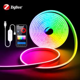 Zigbee Tuya Smart RGB LED Neon Strip USB 5V Flexible Ribbon Tape Waterproof LED Lights for Room Decoration Fita LED RGB Need HUB