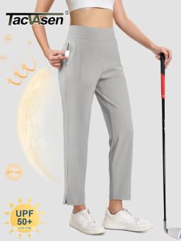 TACVASEN Golf Pants Womens UPF 50+ Lightweight Stretch High Waisted Pants Quick Dry Casual Work Trousers Travel Athletic Pants