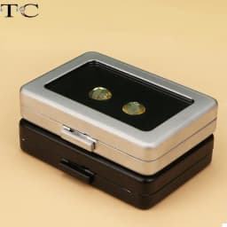 Metal Bare Diamond Storage Box Stainless Steel Metal Diamond Colored Gem with Double Inner Cushion Bare Stone Box