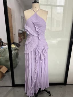 Elegant Neck Strap Ruffles Evening Gown Solid Folds A Line Lace Up Backless Sexy Party Dress 2025 New Party Vacation Y2k Robe