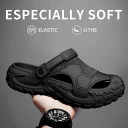 EVA Sandals for Men in Summer, Thick Soft Soled for Outdoor Wear, Beach Shoes for Casual Sports, and Perforated Shoes