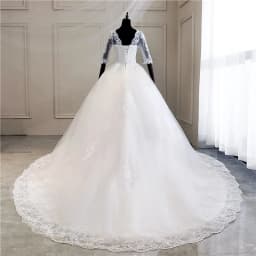 Y&M V Neck Full Sleeve Customized Plus Size Vestido De Noiva 2026 Wedding Dress Long Train or Floor Appliqe Bridal Tulle Mariage