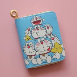 Hot Sale Doraemon Short Pouch Anime Printe Cute Wallet Cartoon Card Holder Mini Zipper Coin Purse Kawaii Purses Keychains Case