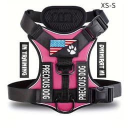 Reflective Dog Vest Harness with 5 PCS Patches Service Dog Harness Adjustable Soft Oxford Pet Harness