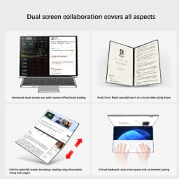New Dual Screen Laptop Intel i3 1215U N100 Dual 10.95 Inch IPS Touch Screen Windows 11 Office Computer Tablet Notebook WiFi 6