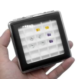 Push Soft Silicone Pad Transparent Glass Gem Box Grid Ring Surface Display Case Metal Bare Stone Container Black