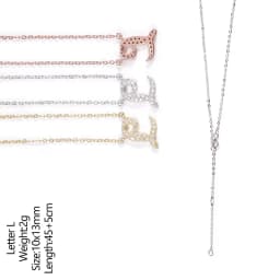 925 Sterling Silver D VVS1 Diamond Full Moissanite Pendant Necklace for Women Letter Sparkling Moissanite Jewelry