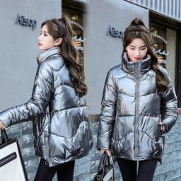 2025 New Winter Short Parka Jacket Women Thick Cotton Padded Coats Female Stand Collar Loose Puffer Parkas Down Jackets Outwear