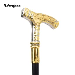 Golden White Lion Luxury Pattern Walking Stick Party Fashion Elegant Walking Stick Decorative Cospaly Cane Knob Crosier 89cm