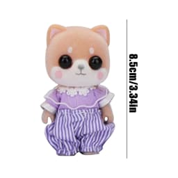 Mini Flocked Animal Family Doll Set Dressed Rabbit Cat Panda Koala Mouse Figures Dollhouse Accessory Pretend Play Collection Toy
