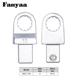 Fanyaa Bolt Nut Torque Spanner Plum Head 9*12mm Drive Square End Plum Ring Diameter 7-38mm Wrench Replacement Head Part