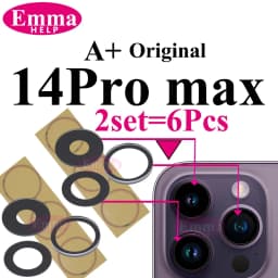 2Set Original Sapphire Back Camera Lens Glass for iPhone 16 15 14 13 12 Pro Max Mini Replacement Parts