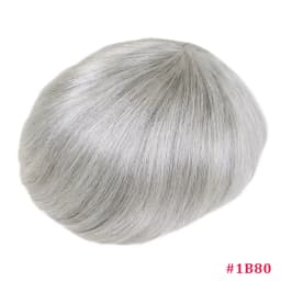 0.08-0.10MM Full Skin PU Toupee For Men V Loop Human Hair Men's Wigs #1B Men Capillary Prosthesis Hair Unit Replacement