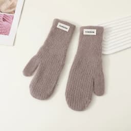 27CM Long Imitation Rabbit Hair Thickened Knitted Yarn Gloves Women Winter Keep Warm Cute Lovely Multicolor Elasticity Mittens