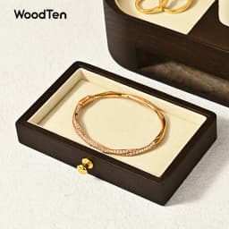 WoodTen Solid Wood Watch Display Stand with Drawers Double Layered Watch Necklace Bracelet Organizer Rack Jewelry Bracelet Stand