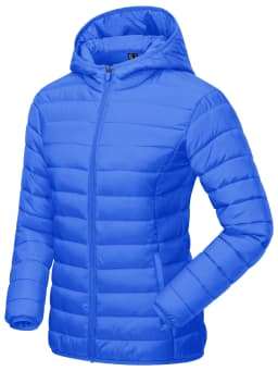 TACVASEN Winter Hooded Puffer Jacket Womens Quilted Warm Coats Casual Windbreaker Waterproof Padded Lightweight Outdoor Outwear