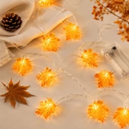 1pc 20 LED Halloween Maple Leaf LED String Light Battery Powered Fairy Lights For Home Thanksgiving Halloween Party Autumn Decor