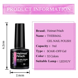 7ml Thermal Nail Gel Polish 3 Colors Changing Semi Permanent Soak Off UV/LED Nail Supplies Gel for Manicure Design