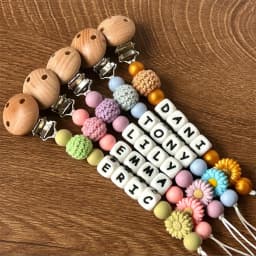 Personalized Name Cute Pacifier Chain - Adjustable Silicone Teether Clip for Babies