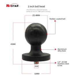 1 Inch 25mm Ball Head Adapter Motorcycle Handlebar Clamp Mount Phone Ball Head Mount Aluminum Ball Base Socket Arm Mount for Ram