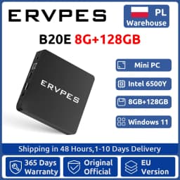 ERVPES Mini Pc B20E Windows 11 Pro 8GB RAM 128GB ROM 6500Y Micro Desktop Computer Dual-Band Wifi Mini Pc