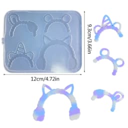 Resin Shaker Mold Flowers Small Flexible Pendant for Keychain Hollow Silicone Mold Epoxy Jewelry Making Pendant Quicksand Mould