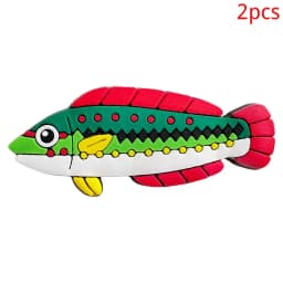 2024 PVC fish series 2pcs lot cute shoe buckle charms accessories decorations for sandals sneaker clog unisex lovers gift drop
