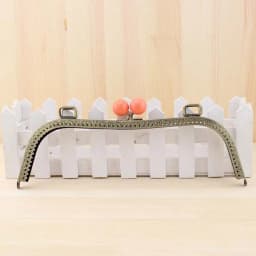 1PCS 26cm Antique Bronze M Shape Embossed Candy Bead Big Metal Purse Frame Bag Kiss Clasp Handle DIY Accessories