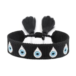 Fashion Woven Bracelets Stackable Evil Eyes Embroidered Tassel Bracelets Everyday Style