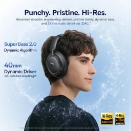 Baseus EH10 NC ANC Wireless Headphones 45dB Adaptive Hybrid Noise Cancelling Headsets Hi-Res LDAC Headphone Bluetooth 6.0 80Hrs