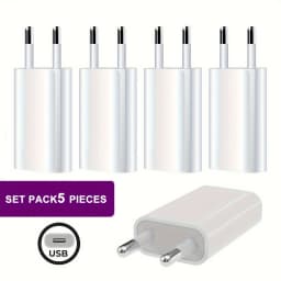 1/5/10pcs 5V 1A EU Mobile Phone Charger 5W Charging Charger Single USB Port Adapter Charger EU Plug Socket Phone Adapter