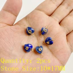 2PCS Natural Blue Lapis Lazuli Stone Gem Pendant Connector Charm For DIY Woman Men Jewelry Making Accessory Wholesale