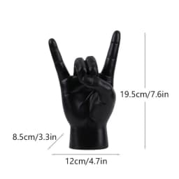 Graffiti Rock On Hand Statue Model Gesture Figurines 20cm Music Band Room Bookshelves Desktop Living Room Decor Modern Art Pop