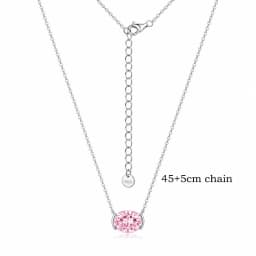 Smyoue New 1-3CT Pass Test Oval Cut Moissanite Necklace for Women Rose Gold Plated Wedding Solitaire Pendant 925 Sterling Silver