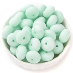 14mm 50Pcs Mini Abacus Silicone Beads Food Grade Saucer Loose Beads for Baby Teether Necklace Pacifier Clip Jewelry Making