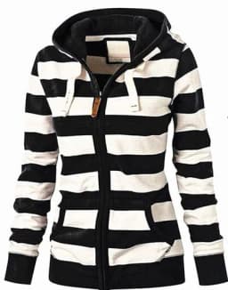 Pullovers Harajuku hoodies women Autumn Hot Style America Hood Long Sleeve Stripe Fleece Jacket Female Streetwear ZXP6023