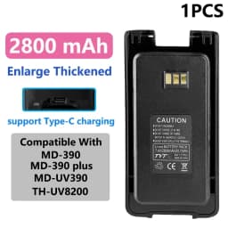 TYT MD-UV390 Plus Battery 2800/3600mAh Enlarge Thicker Battery Pack Compatible With MD-390 MD-680 MD-358 TH-UV8200 Two Way Radio