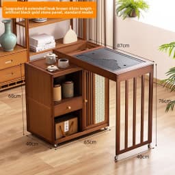 2025 Hot Selling Portable Tea Table with Heating Kettle for Home Balcony Tea Ceremony