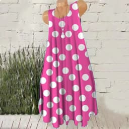 Round Dot Pattern Fashion Women Mini Dresses Summer Sleeveless 3D Printing Street Ladies Trend Dress 3XL Plus Size Casual Dress