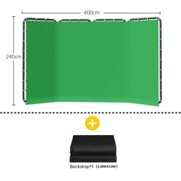 SH White Green Screen 2.4X4M Collapsible Chroma Key Backdrop Fabric Ultra-Quick Setup Birthday PartyBackground Photo Studio