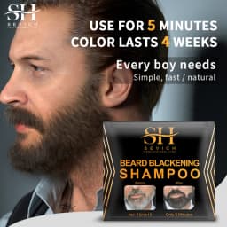 3 Minutes Black Beard Dye Cream Beard Paint Men Beard Coloring Dye Shampoo Natural Beard Cover Fast Permanent Gray Hair Dye