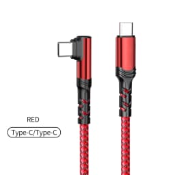 120W 0.3m/1m/2m 90 Degree Elbow Nylon Braided Quick Charger Elbow USB C to Type C Cord Cable For iPhone 15 16 17 Samsung Xiaomi