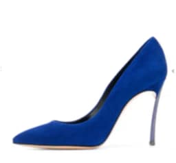 Women Pointed Toe Blade Pumps Metal High Heels Burgundy Blue Suede Stiletto Court Heeled 10cm Pumps Slip-on Office Lady Shoes