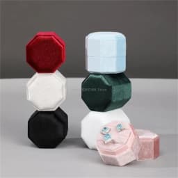 3 Rings Octagonal Display Box Dustproof Rings Storage Box Suitable for Proposals